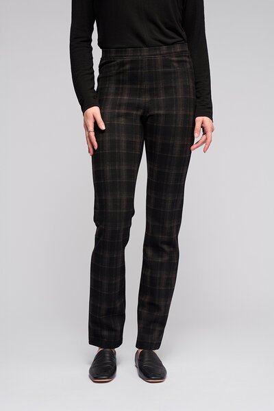 Vassalli Bay Pull On Slim Pant - Checkmate-shop-by-style-Hello Cyril.