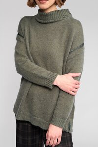 Vassalli Mellow Roll Neck Sweater - Elm