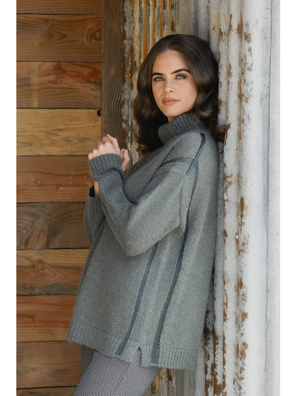 Vassalli Mellow Roll Neck Sweater - Elm