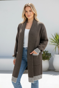 Miracle Stripe Trim Cardigan