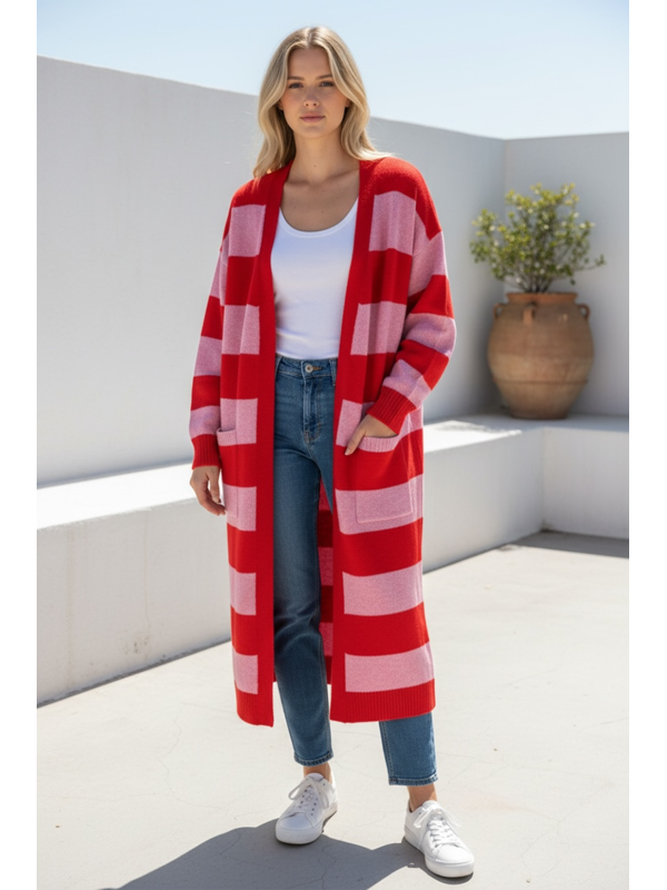 Miracle Longline Stripe Cardigan