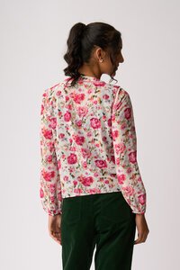 Memo Ruffle & Lace Trim Blouse