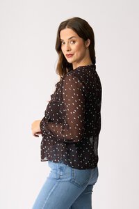 Memo Ruffle & Lace Trim Blouse