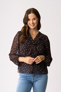 Memo Ruffle & Lace Trim Blouse