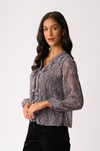 Memo Ruffle & Lace Trim Blouse