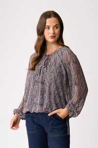 Memo Drawcord Hem Blouse