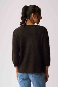 Foil Boxy High Low Jumper