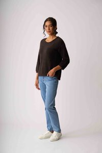 Foil Boxy High Low Jumper