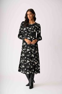 Foil Curved and Shirred Dress