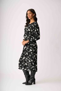 Foil Curved and Shirred Dress