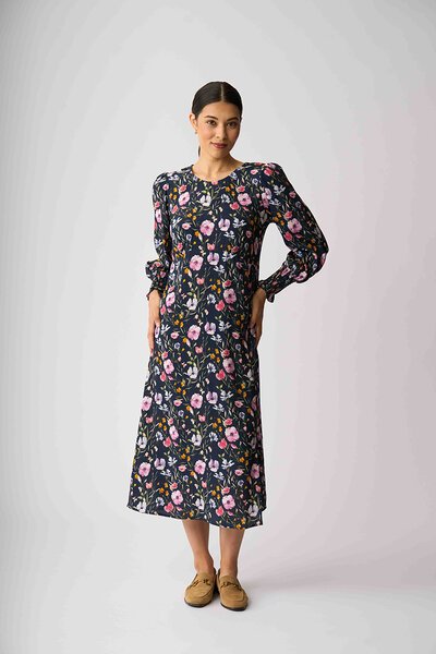 Foil Curved and Shirred Dress-shop-by-style-Hello Cyril.