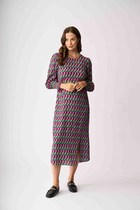 Foil Curved and Shirred Dress