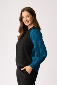 Memo Contrast Woven Top