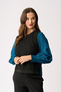 Memo Contrast Woven Top