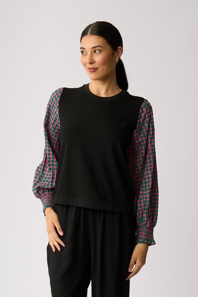 Memo Contrast Woven Top-shop-by-style-Hello Cyril.