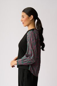 Memo Contrast Woven Top