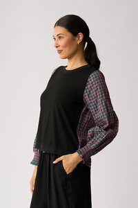 Memo Contrast Woven Top