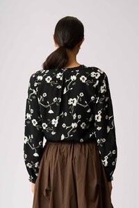 Foil Elasticated Cuff Blouse