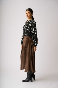 Foil Elasticated Cuff Blouse