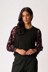 Memo Contrast Woven Top