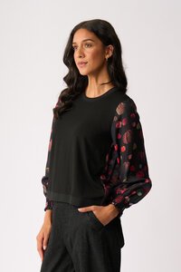 Memo Contrast Woven Top