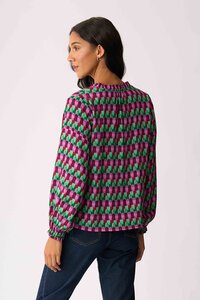 Foil Elasticated Cuff Blouse