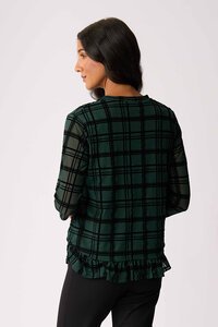 Foil Flocked Ruffle Hem Top