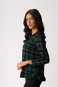 Foil Flocked Ruffle Hem Top