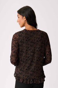 Foil Flocked Ruffle Hem Top