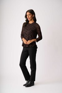 Foil Flocked Ruffle Hem Top