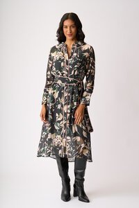 Foil Pipe Up Shirt Dress