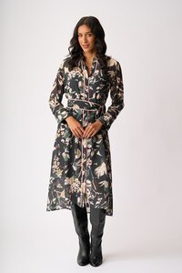 Foil Pipe Up Shirt Dress