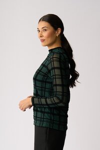 Foil Long Sleeve Polo Neck Top