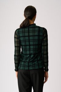 Foil Long Sleeve Polo Neck Top