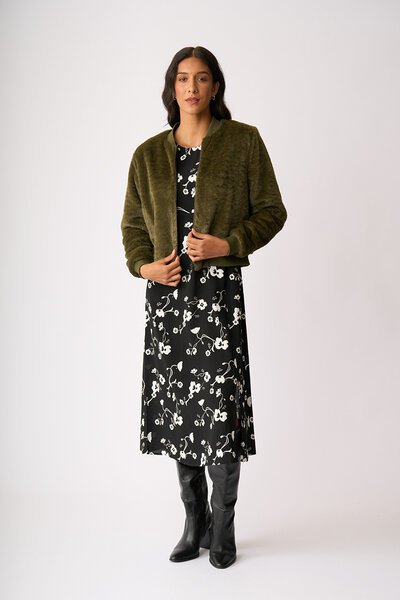 Foil Curved and Shirred Dress-shop-by-style-Hello Cyril.
