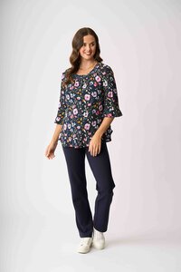 Foil Gathered Scoop Hem Top