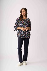 Foil Gathered Scoop Hem Top