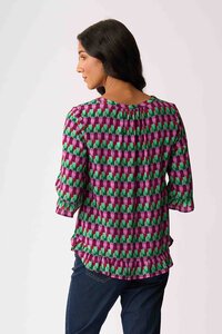 Foil Gathered Scoop Hem Top