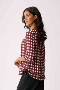 Foil Gathered Scoop Hem Top