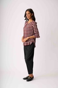 Foil Gathered Scoop Hem Top