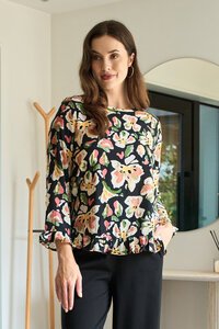 Preen Gathered Scoop Hem Top