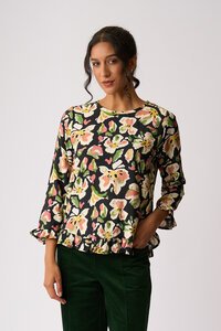 Preen Gathered Scoop Hem Top