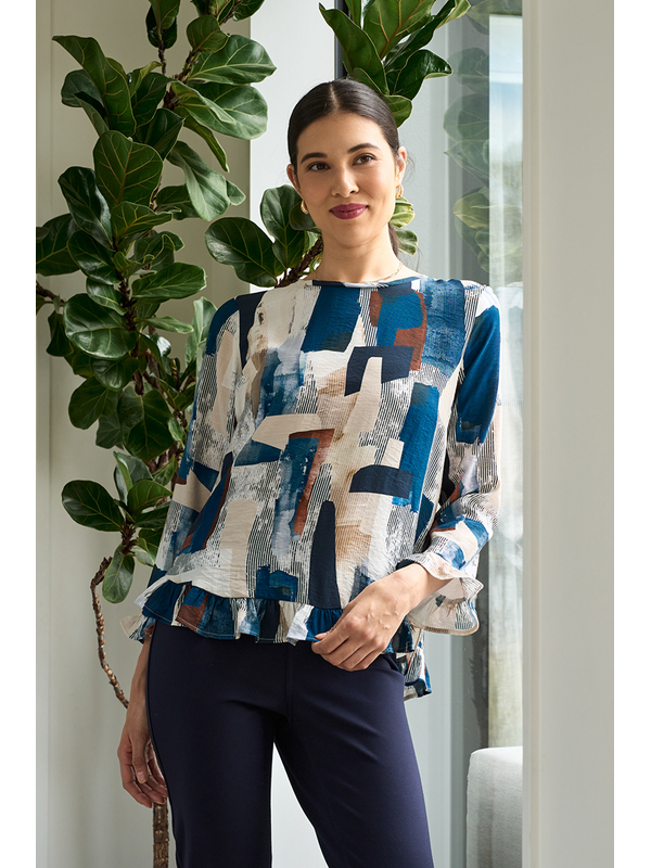 Preen Gathered Scoop Hem Top