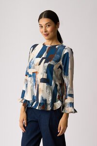 Preen Gathered Scoop Hem Top