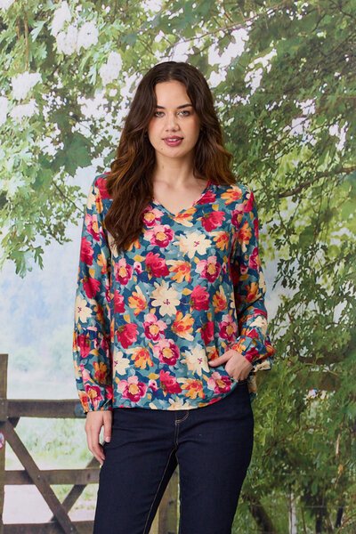 Democracy Indie V Neck Blouse-shop-by-style-Hello Cyril.