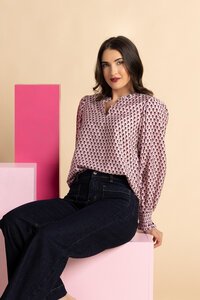 Leila + Luca Merlot Ember LS Movement Blouse