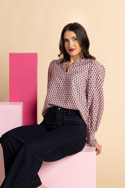 Leila + Luca Merlot Ember LS Movement Blouse-hc-new-Hello Cyril.