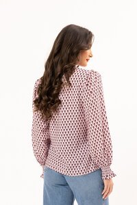 Leila + Luca Merlot Ember LS Movement Blouse