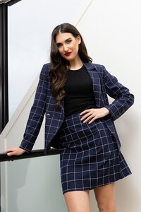 Seeking Lola Blue Check Jordanna Blazer