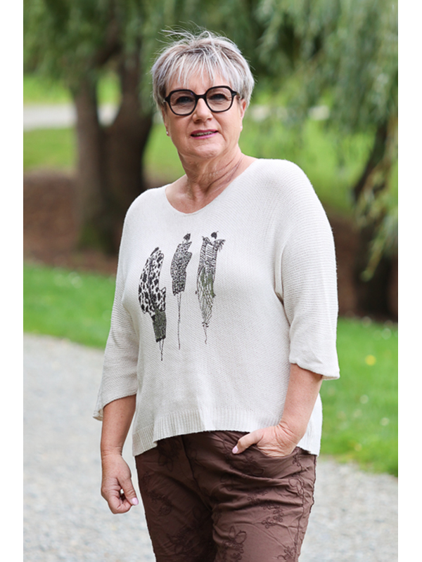 La Strada Three Portrait Knitted Top